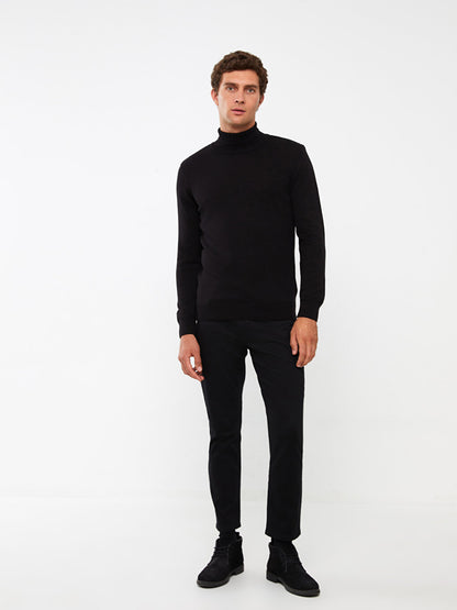 Turtleneck Long Sleeve Men's Knitwear Sweater