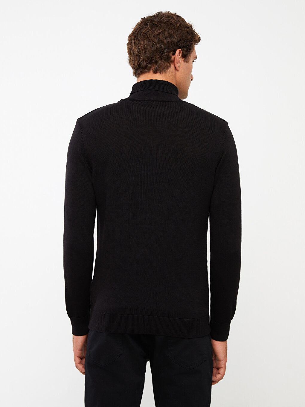 Turtleneck Long Sleeve Men's Knitwear Sweater