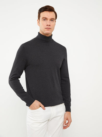 Turtleneck Long Sleeve Men's Knitwear Sweater