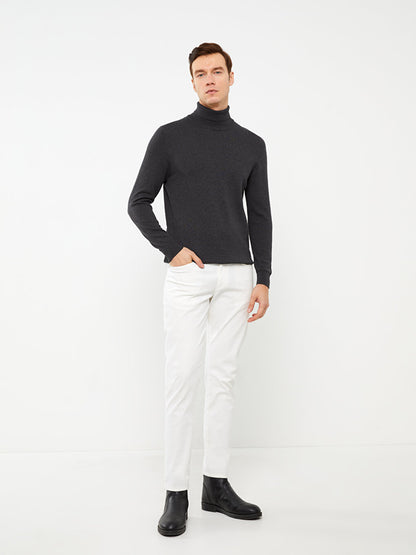 Turtleneck Long Sleeve Men's Knitwear Sweater