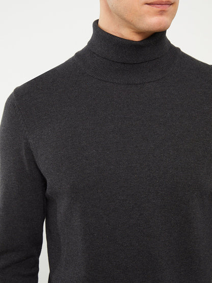 Turtleneck Long Sleeve Men's Knitwear Sweater