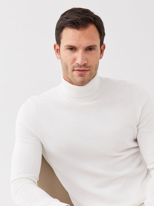 Turtleneck Long Sleeve Men's Knitwear Sweater