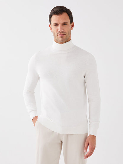 Turtleneck Long Sleeve Men's Knitwear Sweater