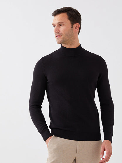 Half Turtleneck Long Sleeve Men's Knitwear Sweater