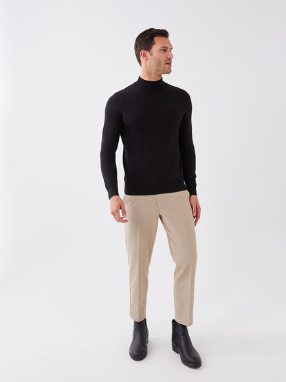 Half Turtleneck Long Sleeve Men's Knitwear Sweater