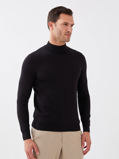 Half Turtleneck Long Sleeve Men's Knitwear Sweater