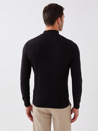 Half Turtleneck Long Sleeve Men's Knitwear Sweater