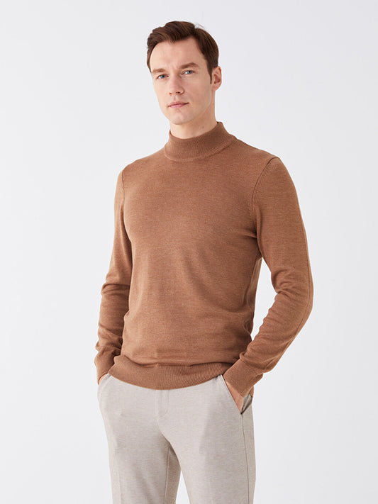 Half Turtleneck Long Sleeve Men's Knitwear Sweater