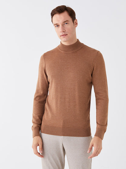 Half Turtleneck Long Sleeve Men's Knitwear Sweater