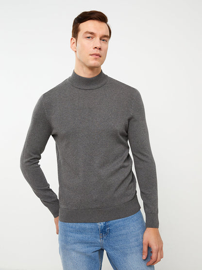 Half Turtleneck Long Sleeve Men's Knitwear Sweater