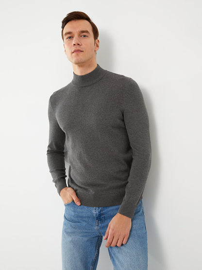 Half Turtleneck Long Sleeve Men's Knitwear Sweater