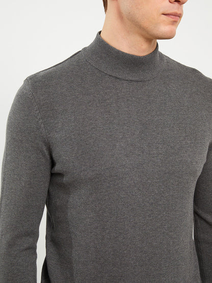 Half Turtleneck Long Sleeve Men's Knitwear Sweater