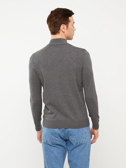 Half Turtleneck Long Sleeve Men's Knitwear Sweater