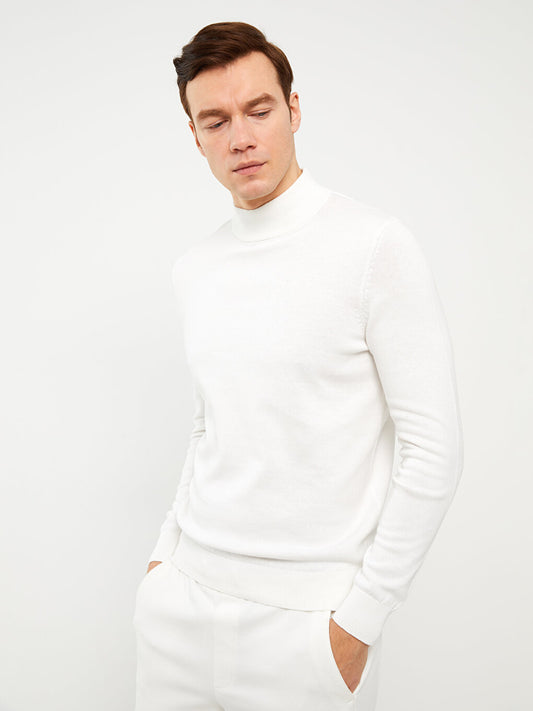 Half Turtleneck Long Sleeve Men's Knitwear Sweater