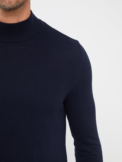 Half Turtleneck Long Sleeve Men's Knitwear Sweater