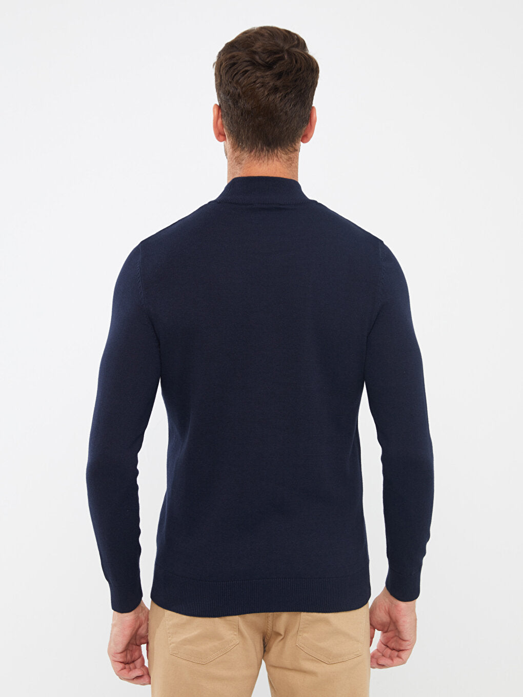 Half Turtleneck Long Sleeve Men's Knitwear Sweater