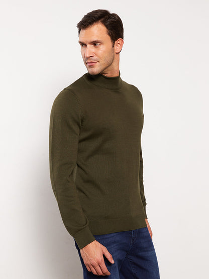 Half Turtleneck Long Sleeve Men's Knitwear Sweater