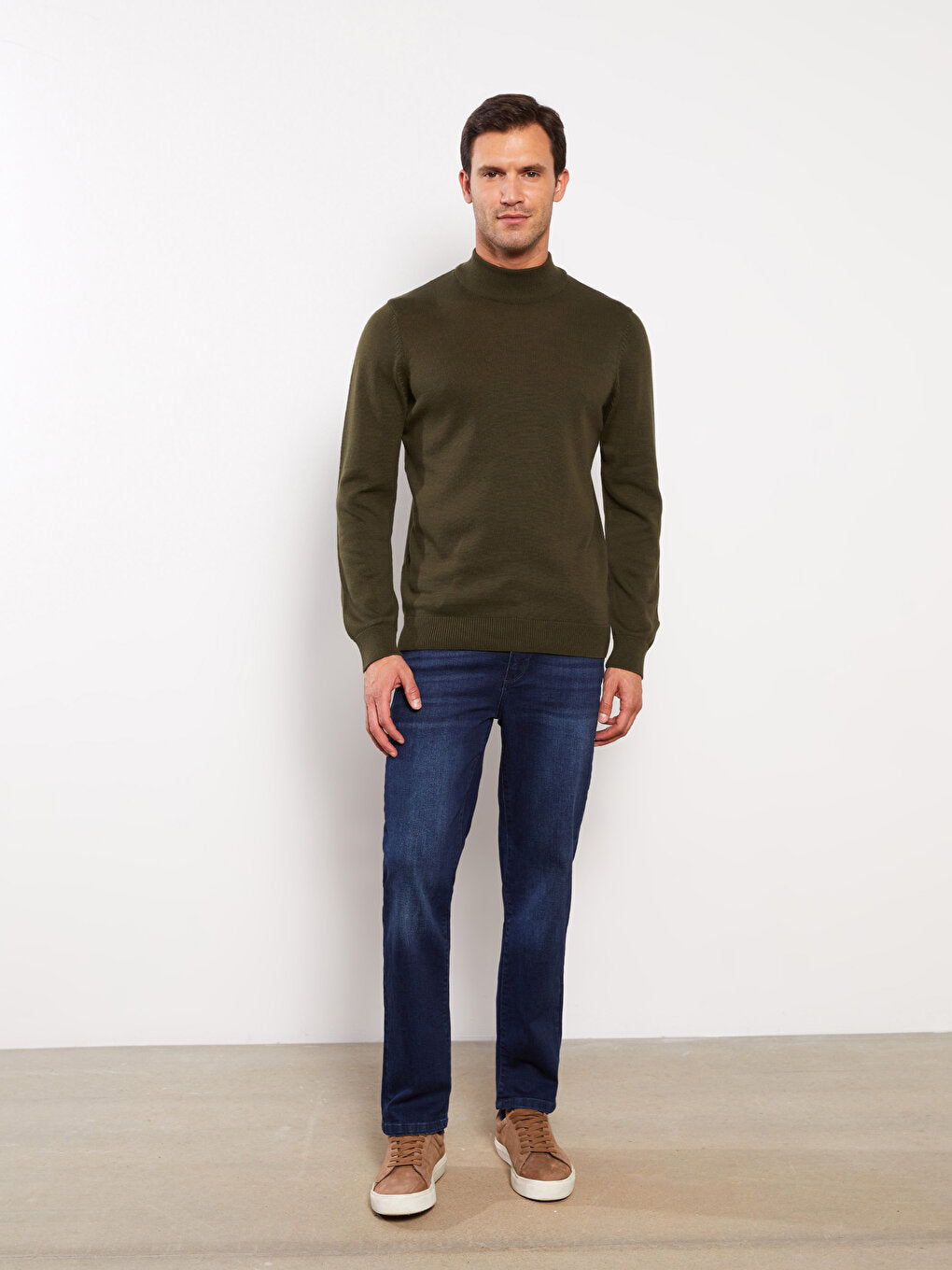 Half Turtleneck Long Sleeve Men's Knitwear Sweater