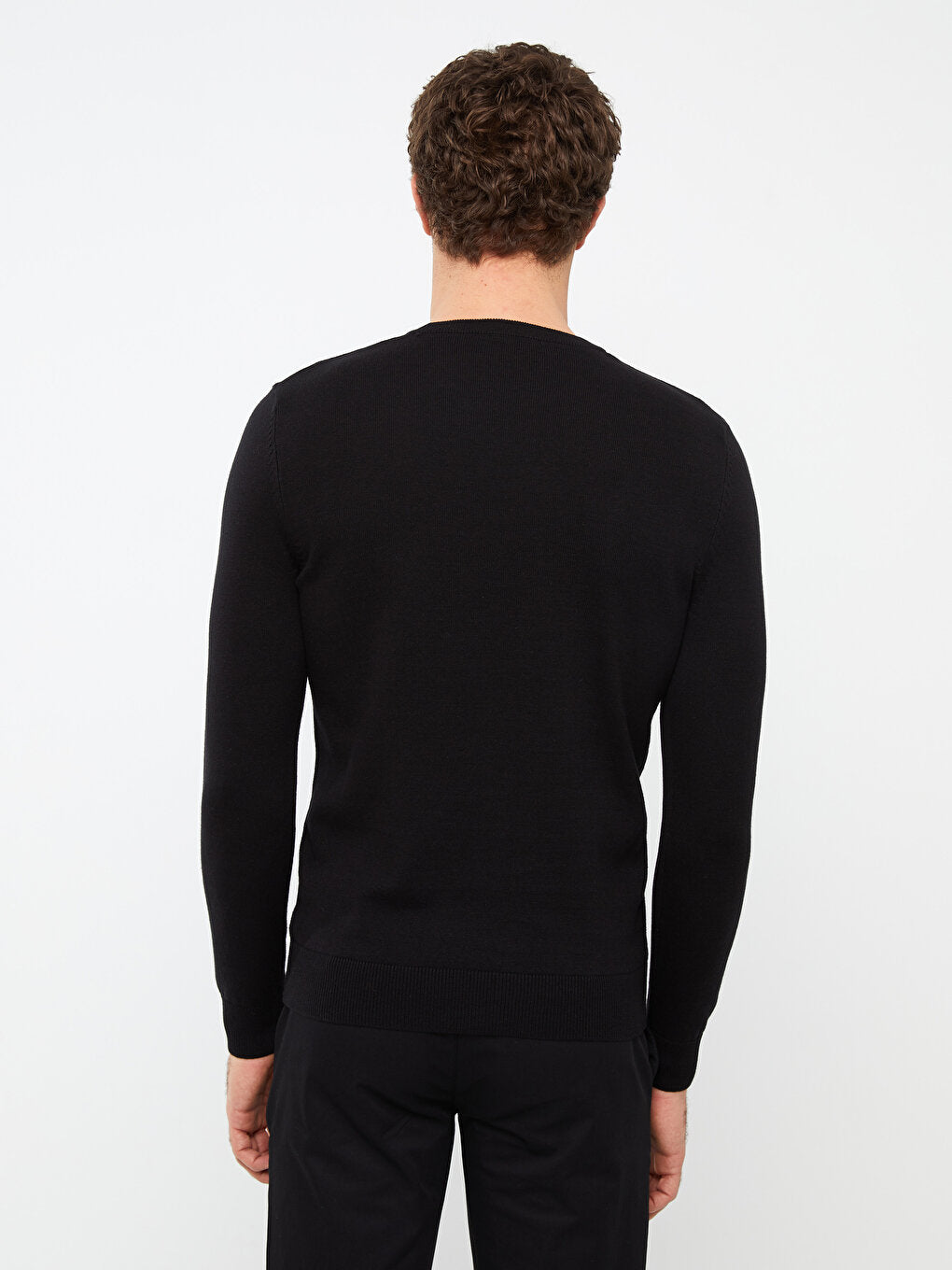 Crew Neck Long Sleeve Men's Knitwear Sweater