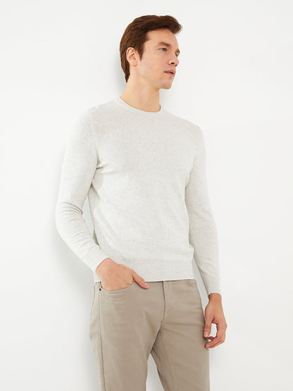 Crew Neck Long Sleeve Men's Knitwear Sweater