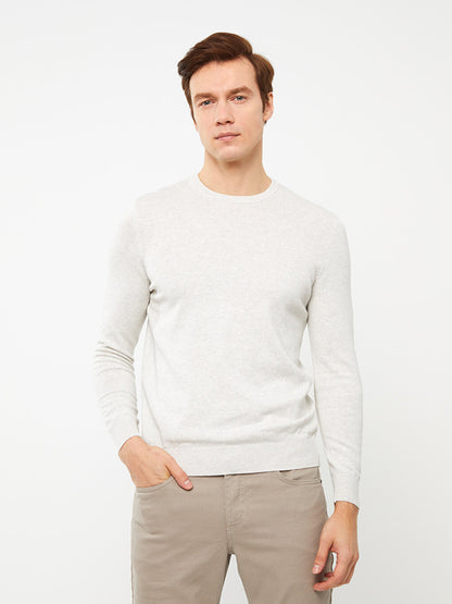 Crew Neck Long Sleeve Men's Knitwear Sweater