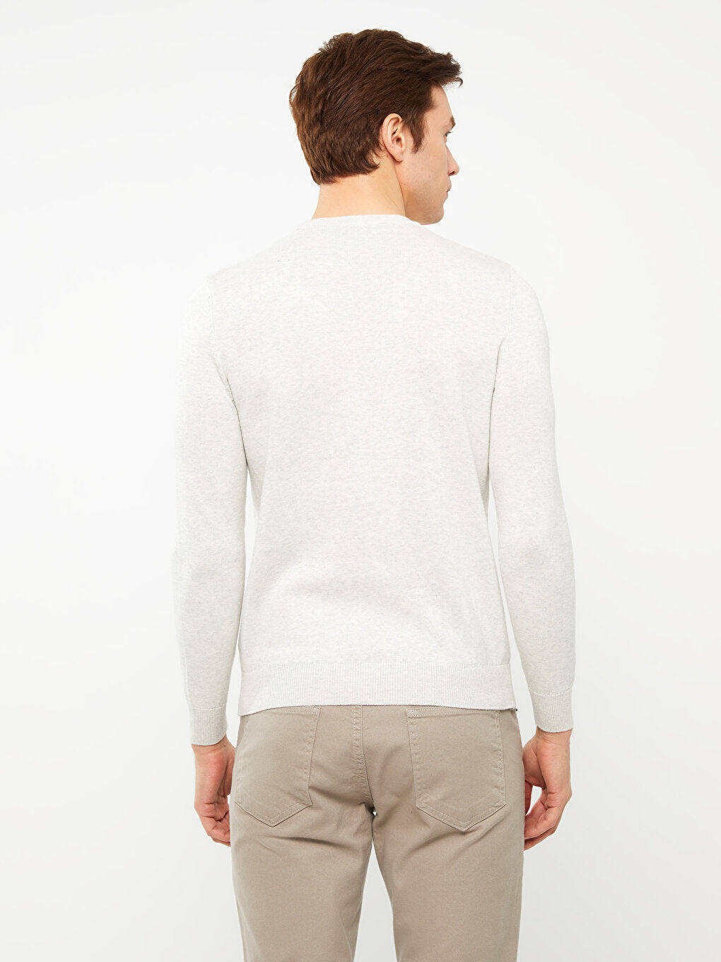 Crew Neck Long Sleeve Men's Knitwear Sweater