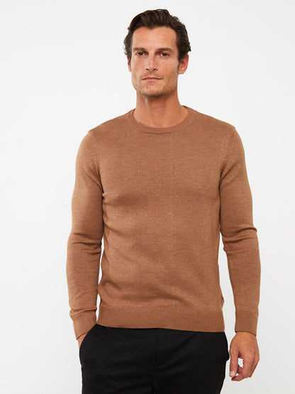 Crew Neck Long Sleeve Men's Knitwear Sweater