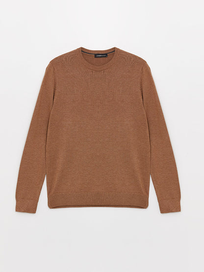 Crew Neck Long Sleeve Men's Knitwear Sweater