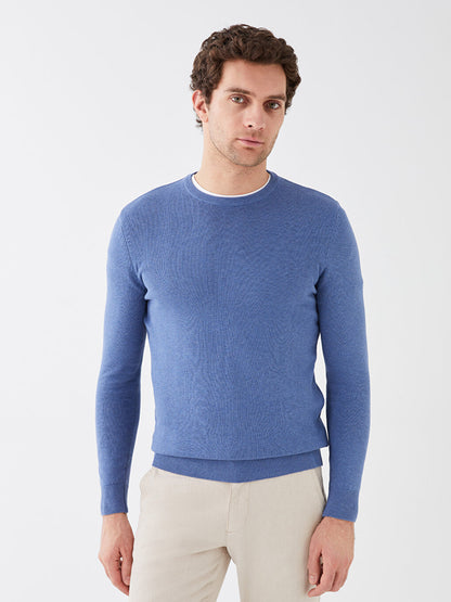 Crew Neck Long Sleeve Men's Knitwear Sweater