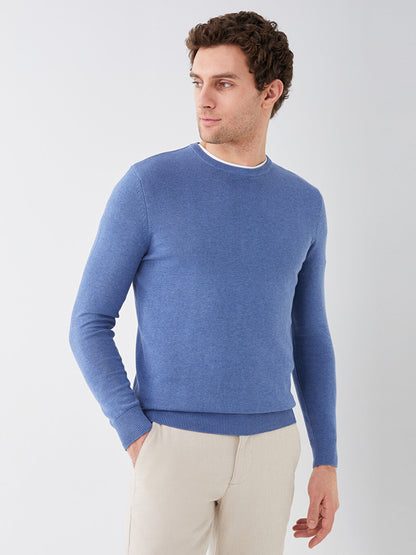 Crew Neck Long Sleeve Men's Knitwear Sweater