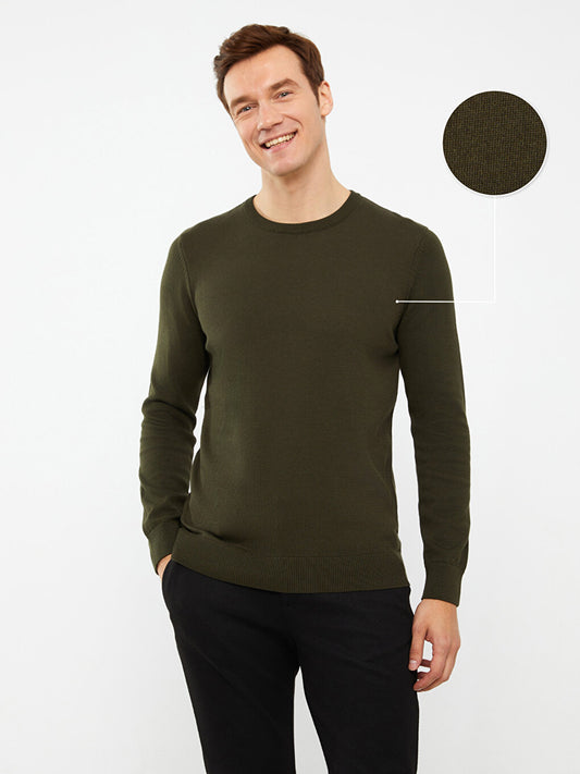 Crew Neck Long Sleeve Men's Knitwear Sweater