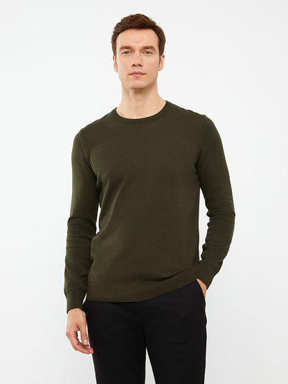 Crew Neck Long Sleeve Men's Knitwear Sweater