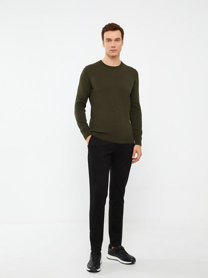 Crew Neck Long Sleeve Men's Knitwear Sweater