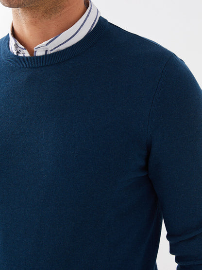 Crew Neck Long Sleeve Men's Knitwear Sweater