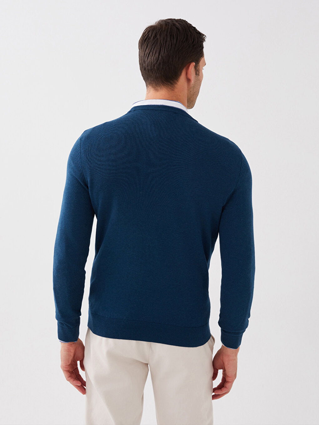 Crew Neck Long Sleeve Men's Knitwear Sweater