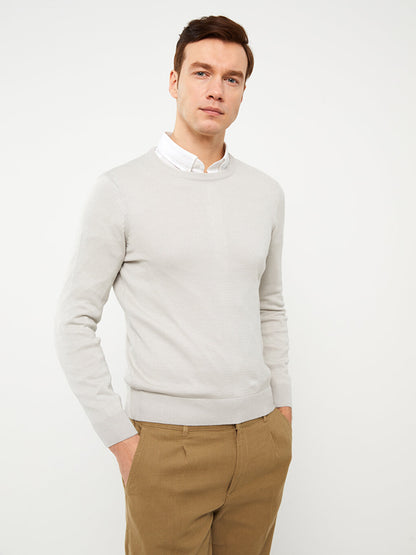 Crew Neck Long Sleeve Men's Knitwear Sweater