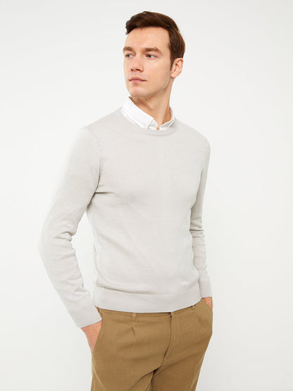 Crew Neck Long Sleeve Men's Knitwear Sweater