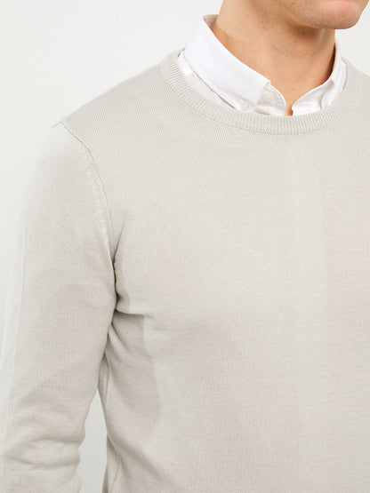 Crew Neck Long Sleeve Men's Knitwear Sweater