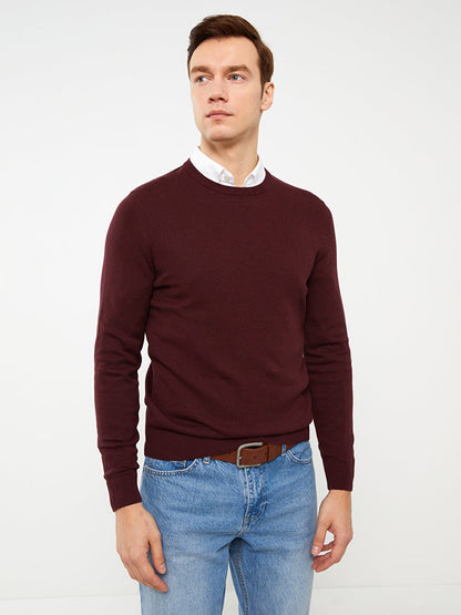 Crew Neck Long Sleeve Men's Knitwear Sweater