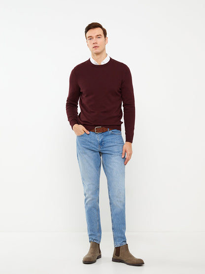 Crew Neck Long Sleeve Men's Knitwear Sweater