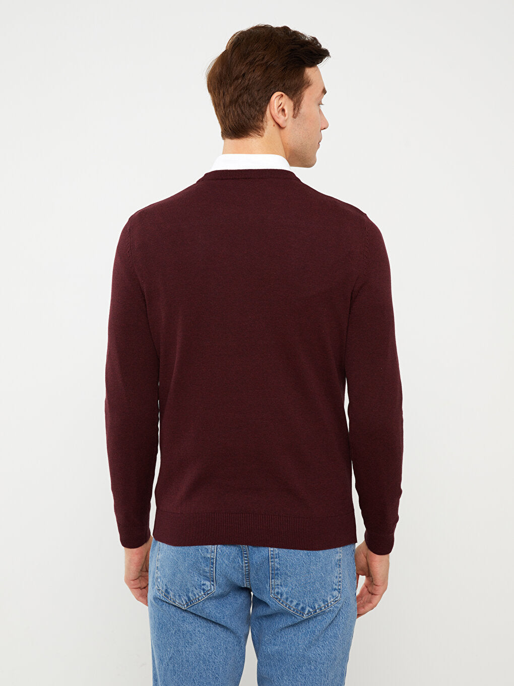 Crew Neck Long Sleeve Men's Knitwear Sweater