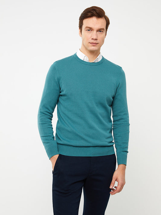 Crew Neck Long Sleeve Men's Knitwear Sweater