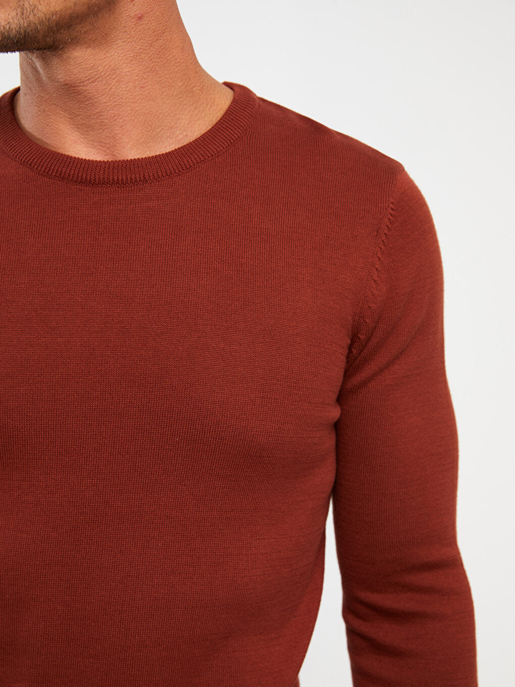 Crew Neck Long Sleeve Men's Knitwear Sweater