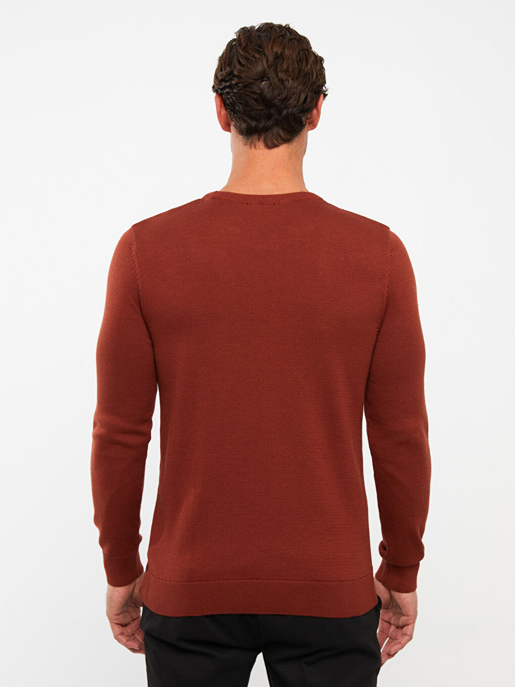 Crew Neck Long Sleeve Men's Knitwear Sweater