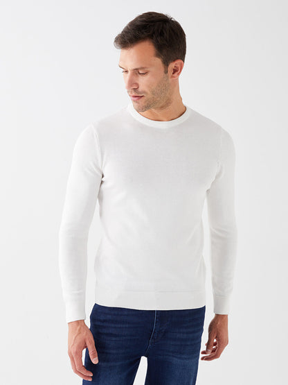 Crew Neck Long Sleeve Men's Knitwear Sweater