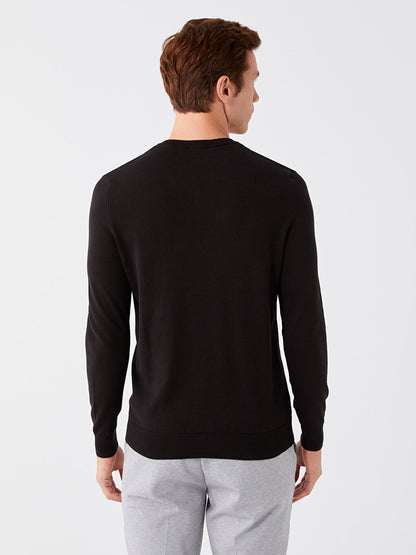 V-Neck Long Sleeve Men's Knitwear Sweater