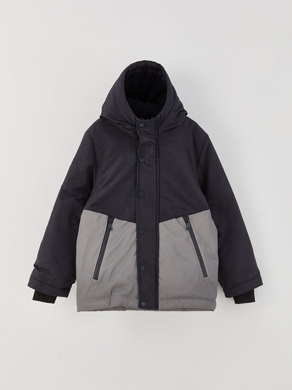 Hooded Boy's Coat with Reflective Detail