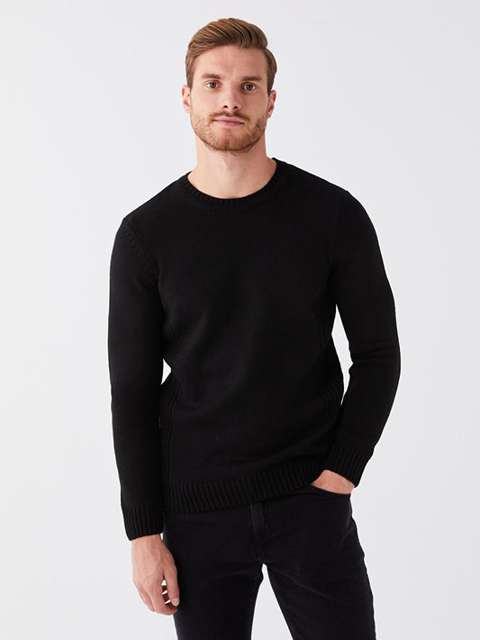 Crew Neck Long Sleeve Men's Knitwear Sweater