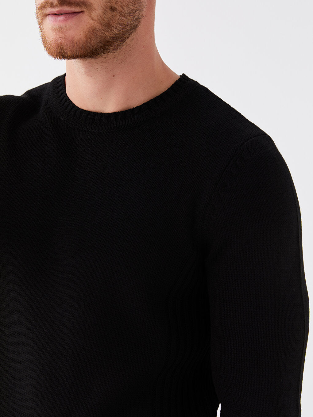 Crew Neck Long Sleeve Men's Knitwear Sweater