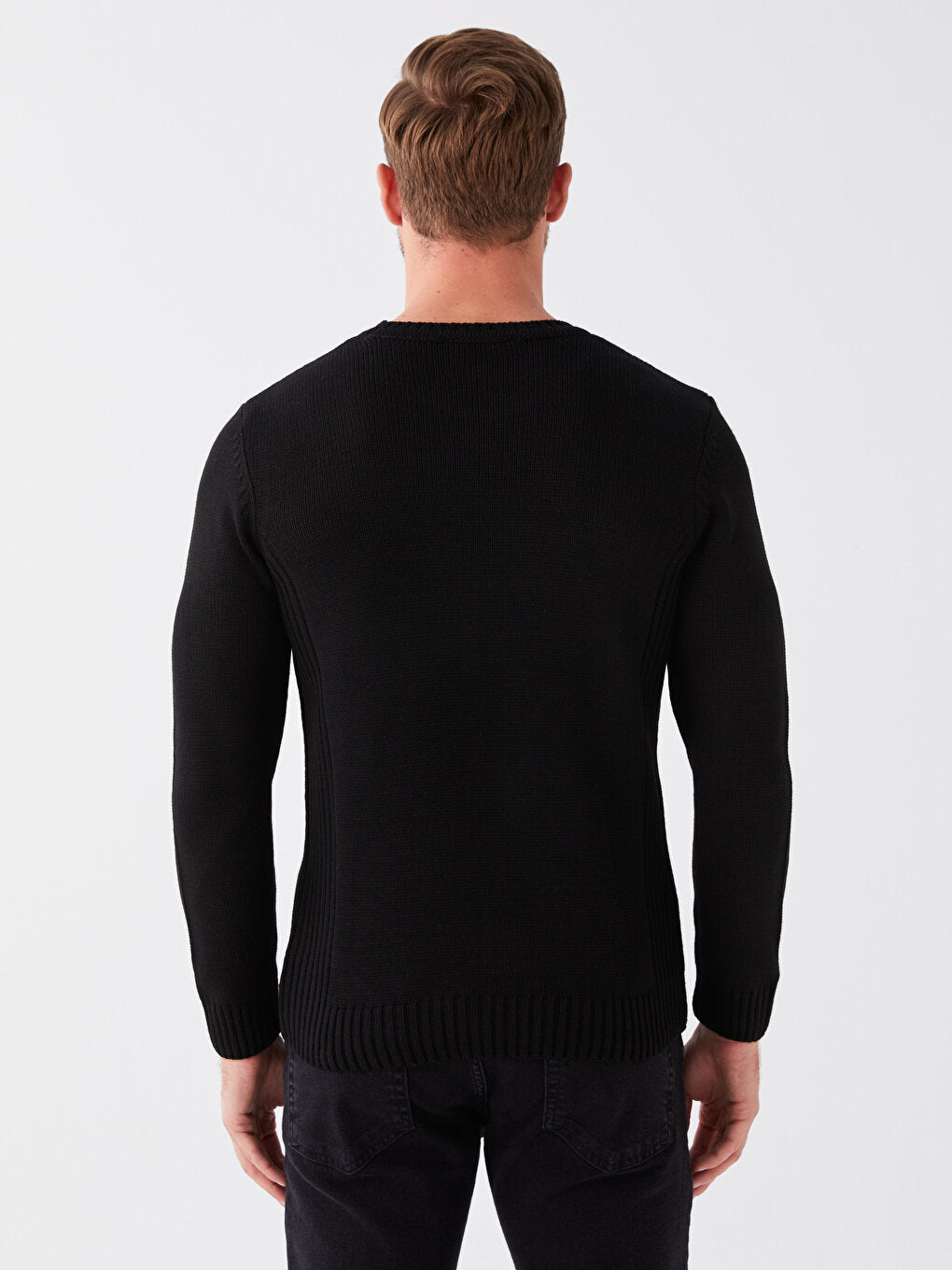 Crew Neck Long Sleeve Men's Knitwear Sweater